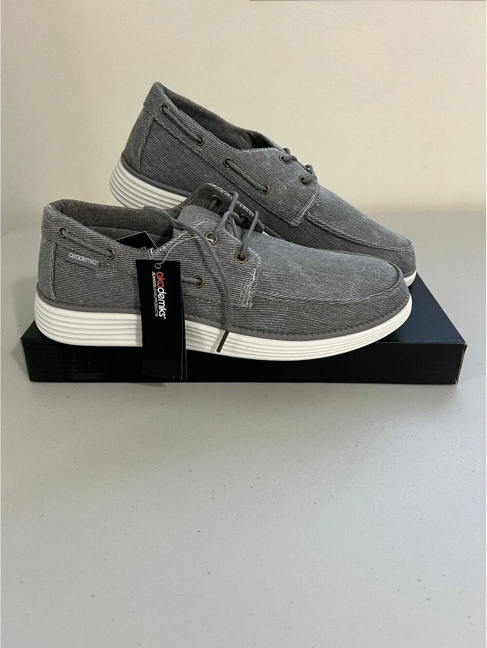 Akademiks Men's Knox Boat Shoes - Grey, Size, 10